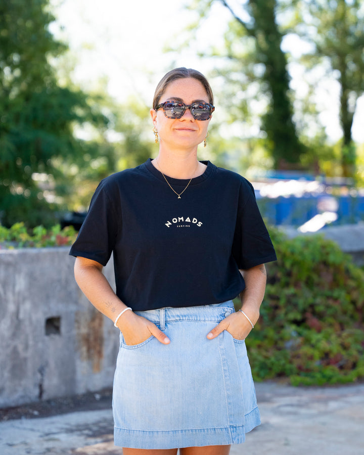 Tee-shirt Femme Noir Surf