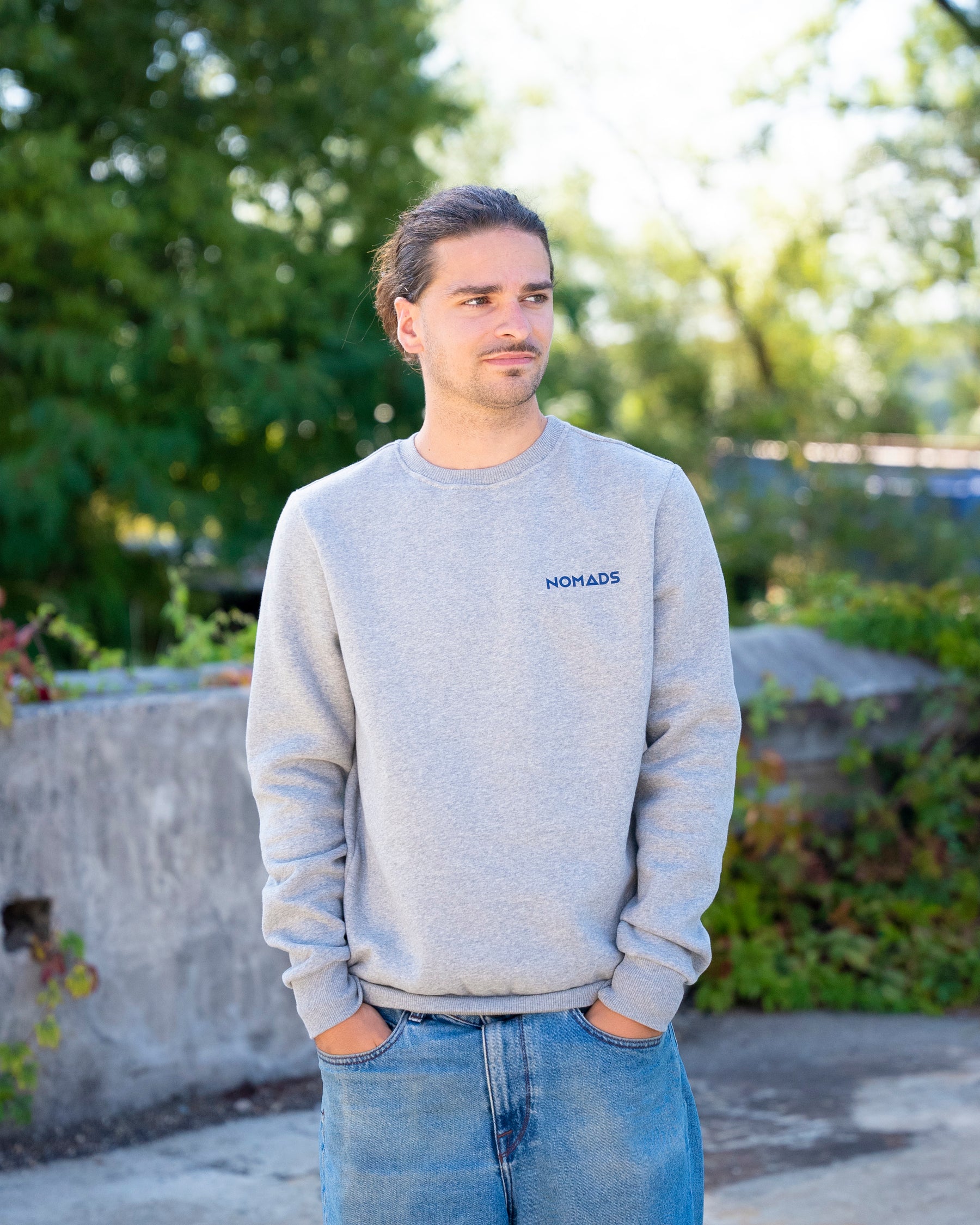 Sweat col rond Homme Gris