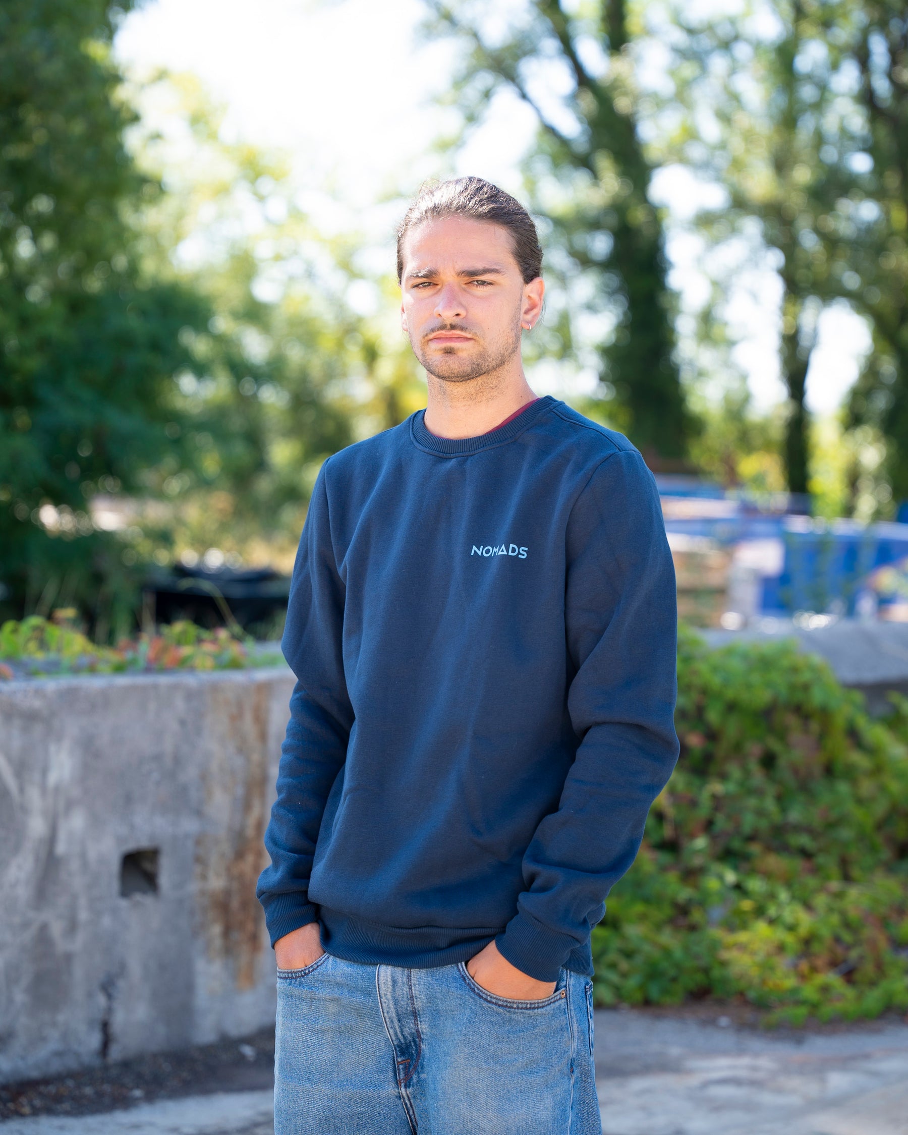 Men's Navy Blue Crew Neck Sweatshirt