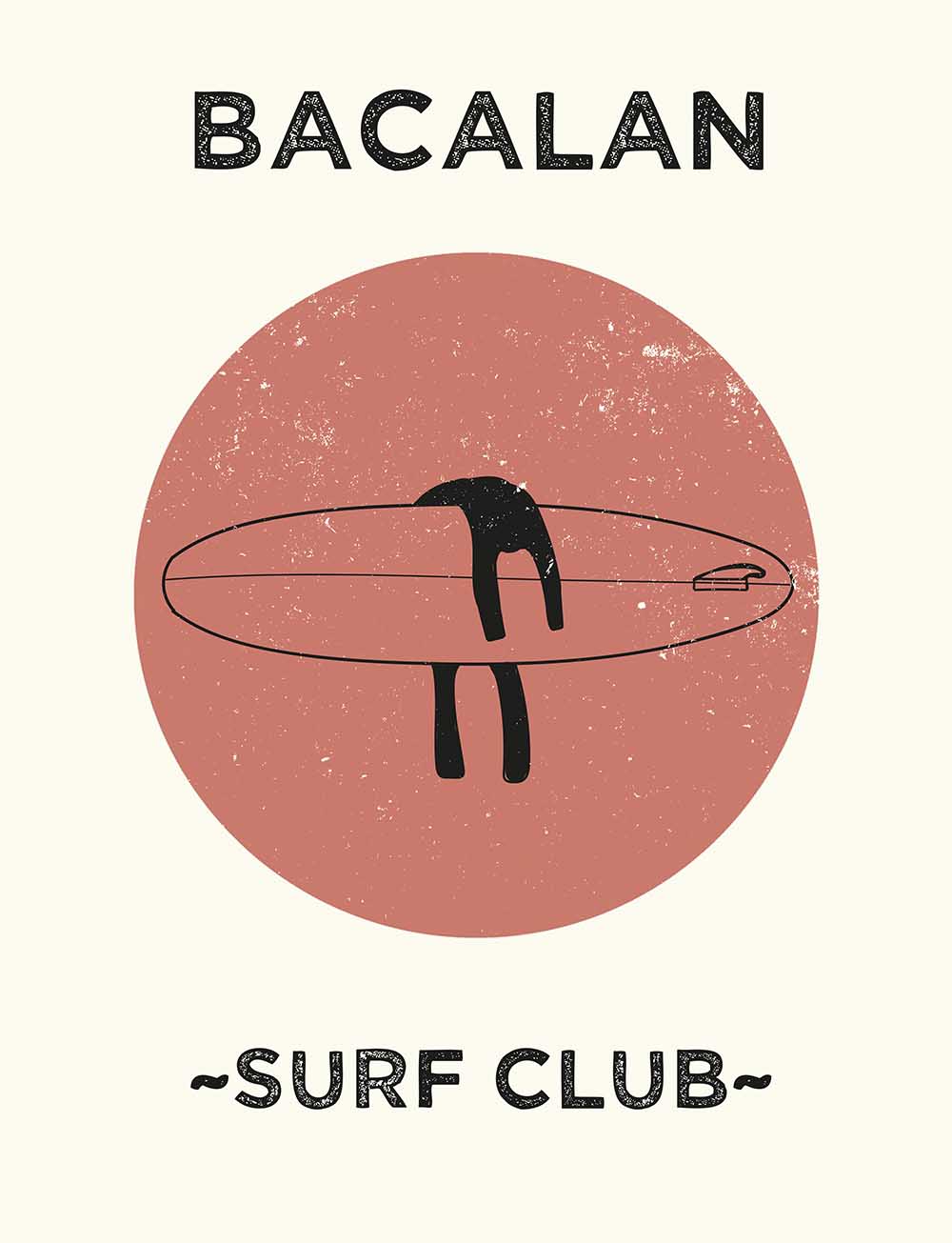 Affiche Bacalan Surf Club 30x40cm - Décoration Murale Surf | NOMADS SURFING
