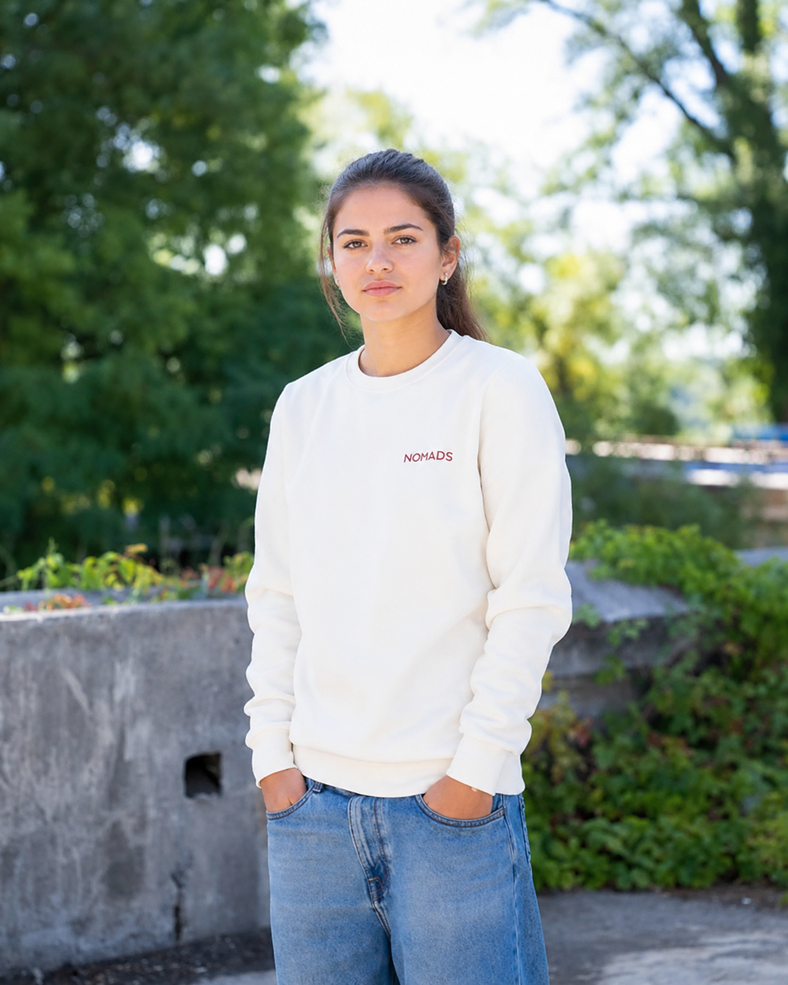 Sweat col rond Femme écru