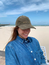 Casquette vert kaki velours côtelé