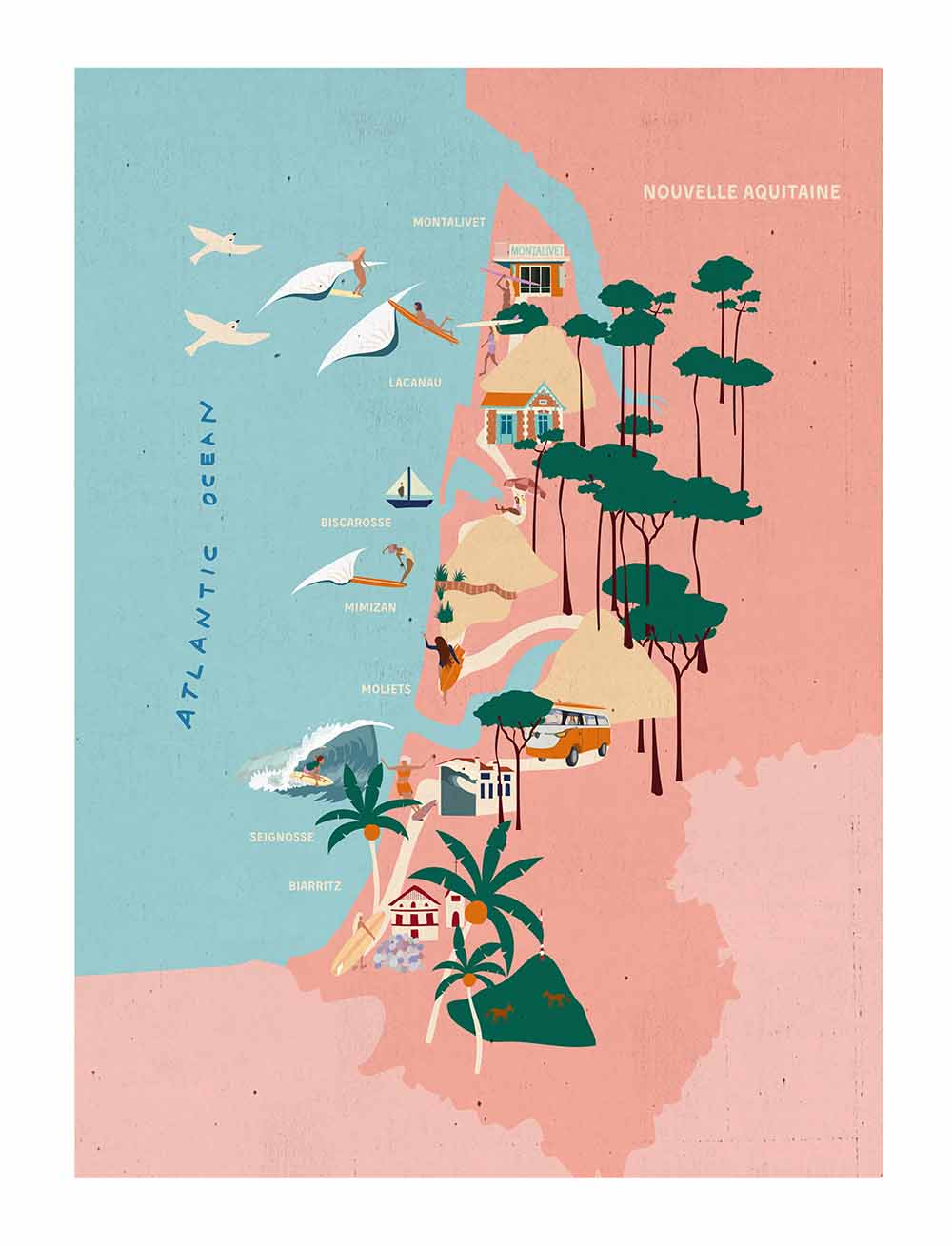 Surf spots poster